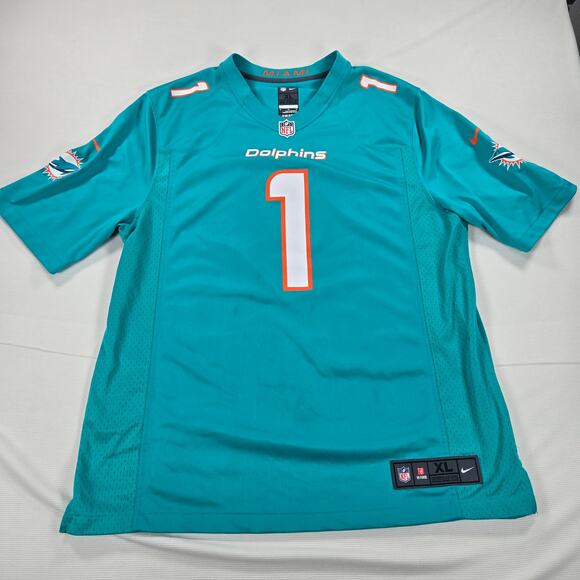 Nike On Field Miami Dolphins Tua Tagovailoa #1 Player Jersey in Aqua Size XL - Picture 1 of 8